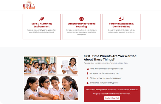 School admission landing page strategy