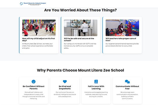School lead generation landing page