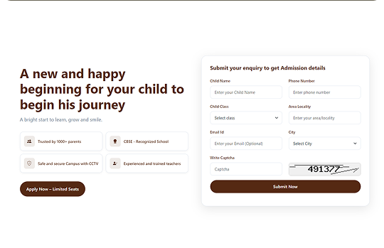 School admission landing page strategy
