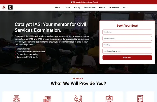 Coaching admission landing page strategy